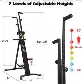 img 2 attached to 🧗 Doufit Vertical Climber Exercise Machine: Full Body Workout at Home with LCD Monitor