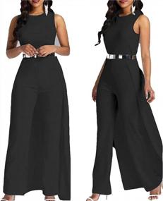 img 2 attached to MAGICMK Women Sleeveless High Waist Outfit Overlay Elegant Wide Leg Long Jumpsuit Romper