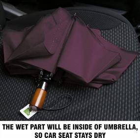 img 1 attached to Ветрозащитный перевернутый обратный складной зонт - большой портативный зонт от дождя с автоматическим компактным дизайном для путешествий