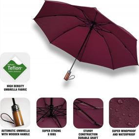 img 3 attached to Ветрозащитный перевернутый обратный складной зонт - большой портативный зонт от дождя с автоматическим компактным дизайном для путешествий