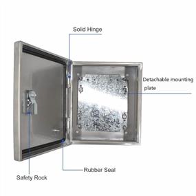 img 2 attached to 🔒 Durable and Secure 201 Stainless Steel Electrical Junction Box – IP65 Waterproof DIY Metal Project Outlet Box with Lock (M-11.8"x 9.8"x 6.5")