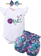 baby girl one birthday outfits ruffle sleeve romper+strawberry shorts+headband 3pcs summer clothes logo