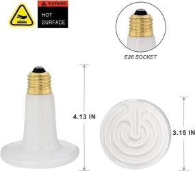 img 3 attached to 🔥 WUHOSTAM 100W 2 Pack Ceramic Heat Lamp: Infrared Pet Coop Heater & Reptile Bulb, ETL Listed - No Light, No Harm