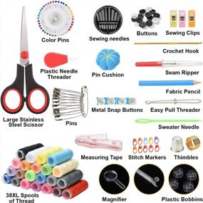 img 3 attached to 🧵 Premium Sewing Kit for Beginner & Advanced Sewers - Oxford Fabric Supplies, Thread & Needle Set, Sewing Accessories, Travel-Friendly Organizer Box - Ideal for Kids, Adults, DIY, Home, and Emergencies (Rainbow)