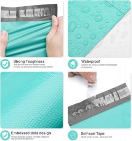 img 2 attached to 100 Pcs 12X15.5 Teal Poly Mailer Envelopes For Clothing/ T-Shirt/ Shirt Shipping Bags, Embossed Dots Design Self-Adhesive Postal Bags - Fuxury