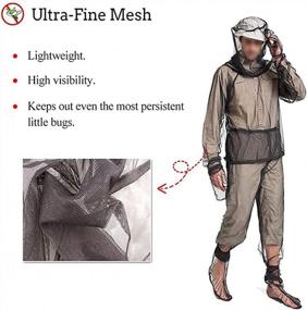 img 2 attached to HOMEYA Net Suit, Netting With Jacket Hood & Pants, Mitts & Socks, Lightweight Fine Mesh Full Body Clothing For Men & Women, For Camping, Hunting, Hiking, Fishing With Free Carry Pouch