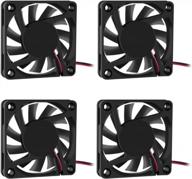pack of 4 dorhea brushless cooling fans - 60x60x10mm dc 12v 6010 ball bearing replacement for diy pc computer case fans - 2 pin connector for enhanced cooling efficiency logo