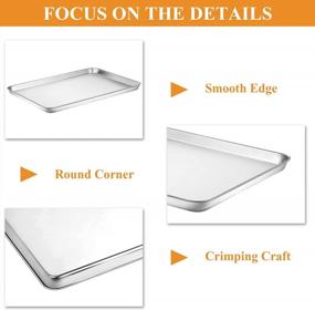 img 1 attached to Deedro Stainless Steel Baking Sheet Set Of 2 - Non Toxic & Heavy Duty Cookie Tray, Rust Free Mirror Finish Oven Pan 20 X 14 X 1.3 Inch - Easy Clean & Dishwasher Safe.