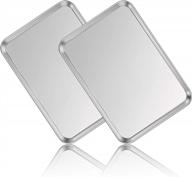 deedro stainless steel baking sheet set of 2 - non toxic & heavy duty cookie tray, rust free mirror finish oven pan 20 x 14 x 1.3 inch - easy clean & dishwasher safe. logo