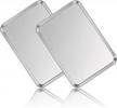 deedro stainless steel baking sheet set of 2 - non toxic & heavy duty cookie tray, rust free mirror finish oven pan 20 x 14 x 1.3 inch - easy clean & dishwasher safe. logo