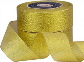 img 1 attached to VATIN Glitter Metallic Gold Ribbon 1-1/2In Wide Fabric For Gift Wrapping, Wedding Decorations, Hair Bows, Floral Projects 25 Yards X 2 Rolls