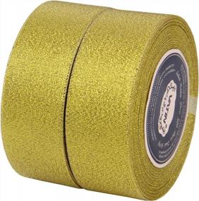 img 2 attached to VATIN Glitter Metallic Gold Ribbon 1-1/2In Wide Fabric For Gift Wrapping, Wedding Decorations, Hair Bows, Floral Projects 25 Yards X 2 Rolls