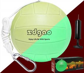 img 4 attached to Glow In The Dark Tether Ball Set With Carabiner, Ball Pump & Needle For Kids & Adults Outdoor Game
