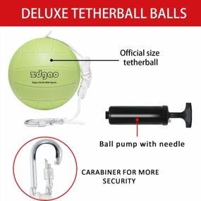 img 1 attached to Glow In The Dark Tether Ball Set With Carabiner, Ball Pump & Needle For Kids & Adults Outdoor Game