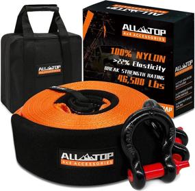 img 4 attached to Extreme Duty Towing Kit With 30Ft 4-Inch Nylon Snatch Strap (46,500Lbs) + 2 Heavy-Duty D Ring Shackles And Storage Bag From ALL-TOP