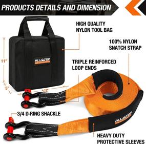 img 1 attached to Extreme Duty Towing Kit With 30Ft 4-Inch Nylon Snatch Strap (46,500Lbs) + 2 Heavy-Duty D Ring Shackles And Storage Bag From ALL-TOP