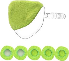 img 4 attached to 🧽 5 Pack Car Care Microfiber Replacement Cloths for XINDELL Windshield Cleaning Brush - Cotton Terry Washable Car Washing Pads - 5 Inch Diameter (Green, Triangle)