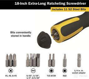 img 2 attached to 🔧 Titan 12218 Screwdriver: 12-Piece 18-Inch Extra Long High-Torque Ratcheting Screwdriver - Professional-Grade Power for All Your Projects