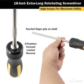 img 1 attached to 🔧 Titan 12218 Screwdriver: 12-Piece 18-Inch Extra Long High-Torque Ratcheting Screwdriver - Professional-Grade Power for All Your Projects