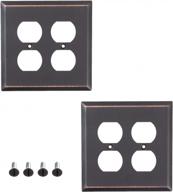 комплект sleeklighting из 2 накладок на настенные розетки декоративная масляная бронза разнообразие стилей: decorator/duplex/toggle &amp; combo размер: 2 gang duplex логотип