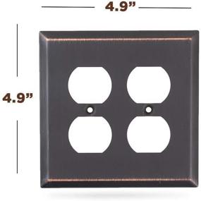 img 3 attached to SleekLighting Pack Of 2 Wall Plate Outlet Switch Covers Decorative Oil Rubbed Bronze Variety Of Styles: Decorator/Duplex/Toggle & Combo Size: 2 Gang Duplex