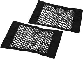 img 4 attached to 🚗 Convenient Car Trunk Mesh Cargo Net with Organizer Pouch Bag - Pack of 2