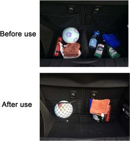 img 2 attached to 🚗 Convenient Car Trunk Mesh Cargo Net with Organizer Pouch Bag - Pack of 2