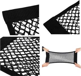 img 1 attached to 🚗 Convenient Car Trunk Mesh Cargo Net with Organizer Pouch Bag - Pack of 2