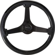 🔥 nrg innovations st-036bsb-bk black sparkled wood grain wheel: sleek 3" deep, 350mm diameter, with 3 solid spoke center in black logo