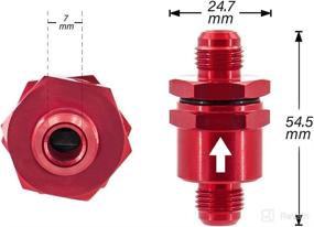 img 3 attached to CNRQAR Aluminum -6 AN to AN6 Inline Non-Return Check Valve with Internal Spring Design - Red