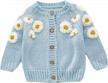 infant baby girl knitted cardigan embroidery long sleeve button sweaters tops casual jacket fall winter clothes outfit logo