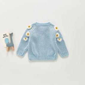 img 1 attached to Infant Baby Girl Knitted Cardigan Embroidery Long Sleeve Button Sweaters Tops Casual Jacket Fall Winter Clothes Outfit