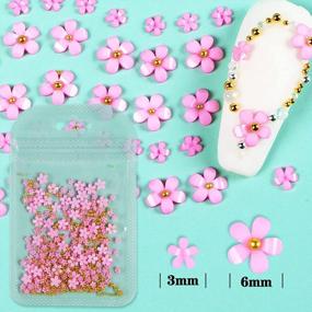 img 2 attached to Stunning Nail Art Decorations: AddFavor 3D Flower Nail Charms In Gold - 500PCS Acrylic Resin Flowers, Gems & Caviar Beads For DIY Nails Jewelry Design & Accessory For Women & Girls