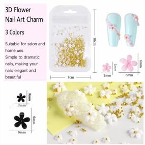 img 3 attached to Stunning Nail Art Decorations: AddFavor 3D Flower Nail Charms In Gold - 500PCS Acrylic Resin Flowers, Gems & Caviar Beads For DIY Nails Jewelry Design & Accessory For Women & Girls