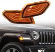 xpctd led front fender side marker light turn signal lamp compatible with jeep wrangler jl 2018 2019 2020 2021 amber lens driver & passenger side (amber) logo