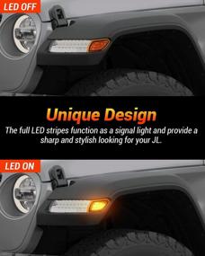 img 2 attached to XPCTD LED Front Fender Side Marker Light Turn Signal Lamp Compatible With Jeep Wrangler JL 2018 2019 2020 2021 Amber Lens Driver & Passenger Side (Amber)