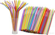 🎉 vibrantly colorful 13-inch flexible plastic straws - 100pcs disposable bendy party fancy straws for extra fun party decorations logo