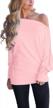 lacozy women's oversized off-shoulder knit pullover sweater with long sleeve, loose tunic top for fashionable comfort logo