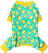 stretchable yellow duck dog and cat pajamas for small dogs - soft material dog apparel for comfy sleepwear logo