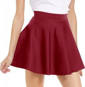 img 4 attached to Flared Mini Skater Skirt For Women - Versatile Stretchy Pleated High Waisted Casual Wear By NexiEpoch