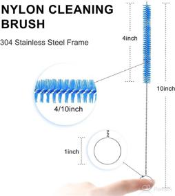 img 3 attached to 🧼 Nylon Drinking Cleaner Brush Kit - Flexible Straw Drain Brush Set - Double Ended Elastic Hose Pipe with 67-inch Length and 3 PCS of 8.2-inch Straw Cleaning Brush. Ideal for Tumbler, Sippy Cup, Bottle, and Tube Cleaning