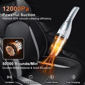 img 3 attached to 🚗 LEZASTAR Cordless Car Vacuum Cleaner - 12000Pa Powerful Suction, Rechargeable 6000mAh Battery, 120W Portable Vacuum Cleaner for Car, Home, Kitchen
