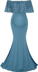 img 4 attached to Потрясающее платье для фотосессии беременных - Molliya Long Maxi с оборками, кружевом и дизайном с открытыми плечами