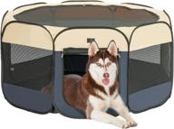 larger color block dog playpen with removable top - portable collapsible design for indoor/outdoor use логотип