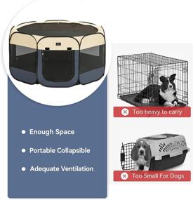 img 2 attached to Larger Color Block Dog Playpen with Removable Top - Portable Collapsible Design for Indoor/Outdoor Use