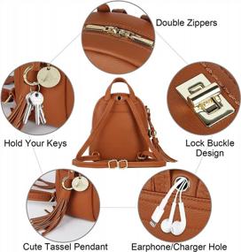 img 3 attached to Leather Mini Backpack Purse For Women - Crossbody Phone Bag And Small Shoulder Bag By Aeeque