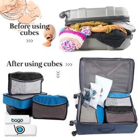 img 2 attached to 🧳 Bago Packing Cubes & Travel Bags - 7Pcs Organizer Bags Set for Luggage & Suitcases - Compression Travel Packing Cubes - 4 Cubes + 3 Sealed ZipBags