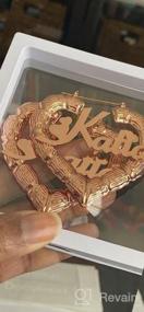img 6 attached to Персонализированные серьги-кольца из 18-каратного золота с бамбуковым покрытием, ювелирные изделия с именем на заказ, подарок для женщин и девочек, мода в стиле хип-хоп