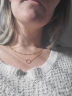 img 1 attached to Handmade 18k Gold Plated Dainty Gold Choker Necklace, Layered Heart Pendant with Arrow Bar, Long Layering Necklace for Women by MEVECCO review by Reginald Truitt