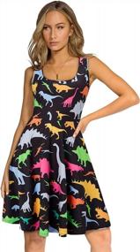 img 4 attached to Scoop-Neck Printed Sundress: Comfortable A-Line Midi Dress For Women By Fanient